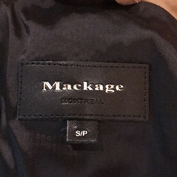 Mackage Estela Trench Coat Tan Leather Trim S EUC - Picture 14 of 15